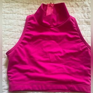 balera Vibrant Hot Pink Dance Crop Top